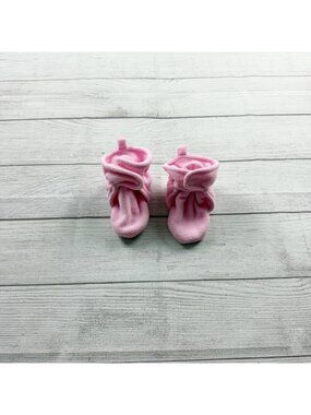 Luvable Friends Pink Fleece Baby Booties XL 18-24 Months